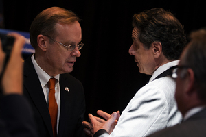 New York state Gov. Andrew Cuomo appointed Syracuse University Chancellor Kent Syverud as co-chair of the Central New York Regional Economic Development Council in April 2014.
