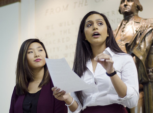 SA President Aysha Seedat (right) is advocating for ride-hailing services to come to Syracuse. She argues that having a service like Uber in Syracuse could improve student safety. 