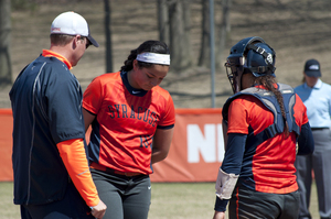 Jocelyn Cater allowed two homers in the first two innings against Oklahoma. SU dropped to 1-3 on the season with two losses on Saturday.