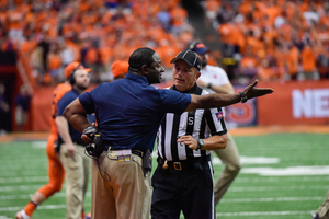 Dino Babers was upset with how frequently Louisville players were falling down, halting SU's fast offense. 