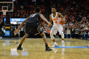 Syracuse's two-point guard attack didn't play as well as hoped in 64-50 loss to South Carolina.