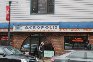 The stabbing reportedly occurred at 167 Marshall St., the location of Acropolis Pizza.