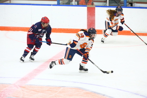 Three of Colgate’s scores came off rebounded shots, as SU defenders were slower than Colgate forwards when reacting to loose pucks.