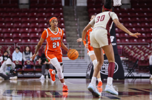 Dominique Camp finished with a team-leading six of Syracuse's 21 turnovers, failing to replace Georgia Woolley's production in SU's loss to Boston College.