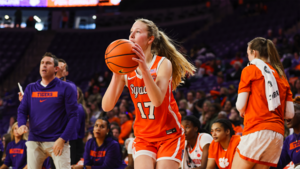 Syracuse freshman Madeline Potts scored a career-high 13 points on 3-for-7 3-point shooting to push SU past Clemson Sunday.