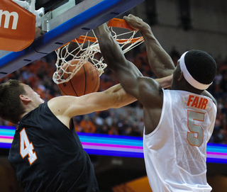 Syracuse forward C.J. Fair slams home a dunk.